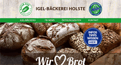 Desktop Screenshot of igel-baeckerei.de